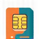 Icon representing a physical SIM card.