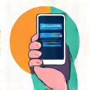 Icon representing a mobile payment.